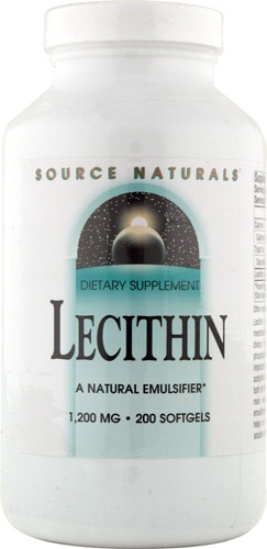 Лецитин - 1200 мг - 200 мягких капсул - Source Naturals Source Naturals