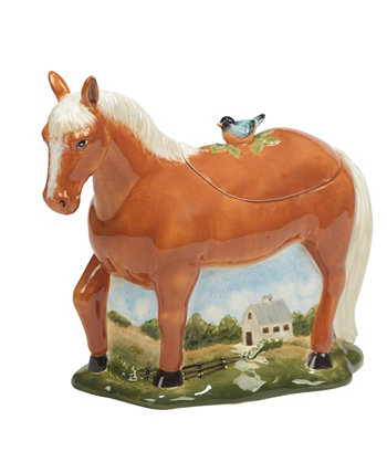 York Stables 3-D банка для печенья с изображением лошади Certified International