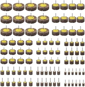 40 Pack 1/4" Abrasive Flap Wheel Sander Set, Rocaris 80 Grit Aluminum Oxide Flap Wheels Cylindrical Shape Sanding Wheel, 8 Sizes Rocaris