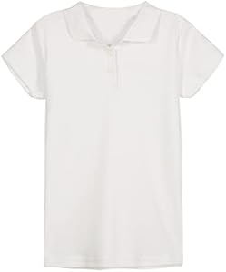 IZOD Girls' School Uniform Adaptive Short Sleeve Polo Shirt, Velcro Closure & Faux Buttons, Comfortable Interlock Fabric Izod