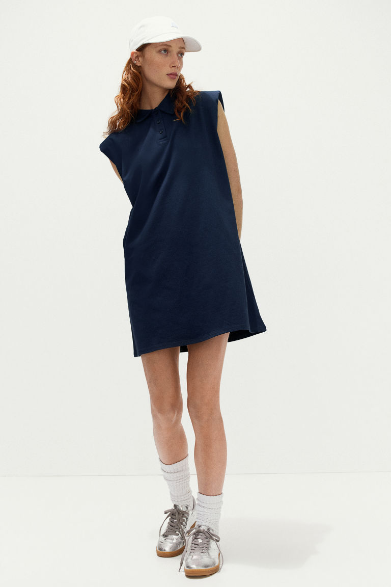 Shoulder-pad Polo Dress H&M