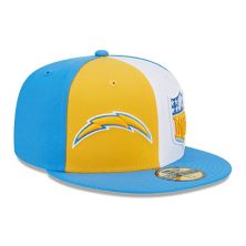 Men's New Era  Gold/Powder Blue Los Angeles Chargers 2023 Sideline 59FIFTY Fitted Hat New Era