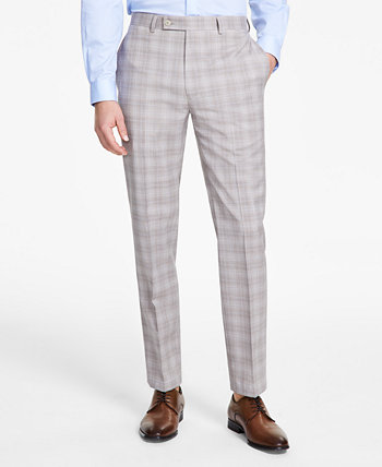 Men's Slim-Fit Wool Blend Stretch Plaid Suit Separate Pants Calvin Klein
