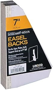 Lineco 25 Pack Cardboard Easel Backs 3 Inch, Self Stick Stand Display Signs, Canvas, Photographs, Brochures, Posters, Artwork and Crafts, White, Made in USA Lineco