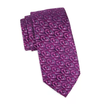 Шелковый жаккардовый галстук «Розовый» Charvet