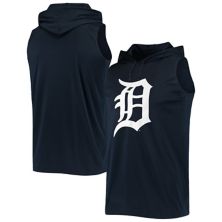 Толстовка с капюшоном без рукавов для мужчин с вышивкой темно-синего цвета Detroit Tigers Stitches