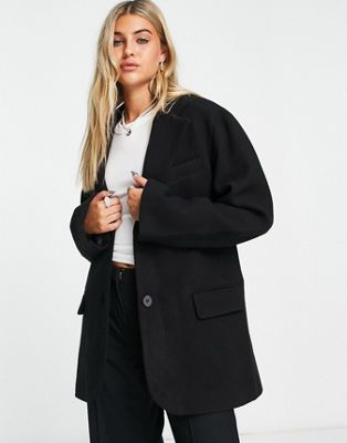 Черный пиджак из смесовой шерсти Weekday Luciana Weekday