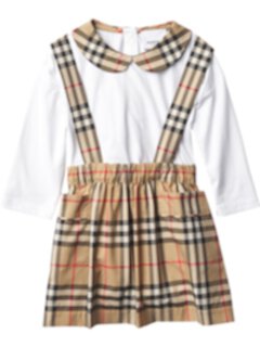 Комплект для младенцев Burberry 'Suki Check' из 100% хлопка с блузкой и юбкой Burberry