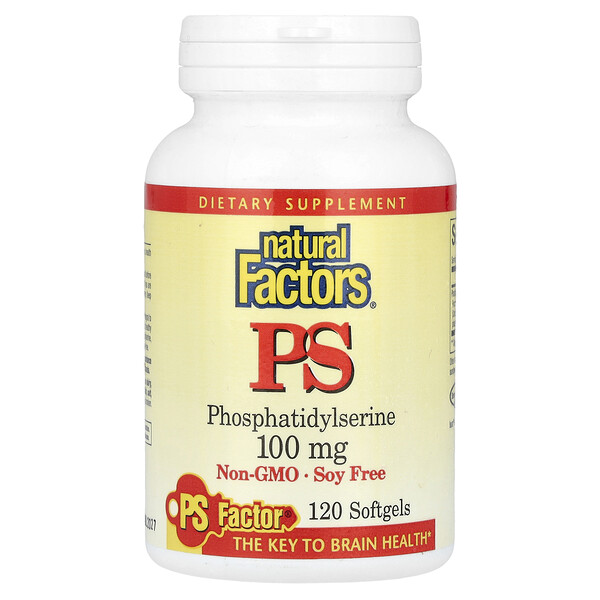 PS, Фосфатидилсерин, 100 мг, 120 мягких таблеток Natural Factors