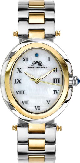 Женские часы South Sea с кристаллами Swarovski и двухцветным браслетом, 30,75 мм Porsamo Bleu