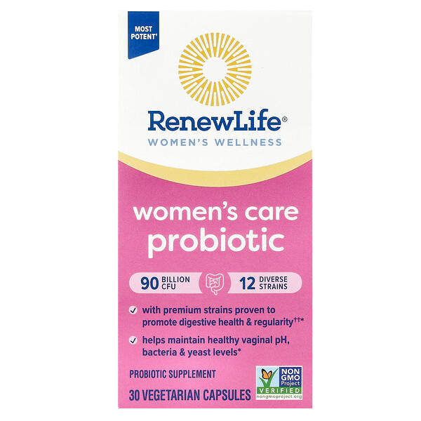 Женское здоровье, Пробиотик для женщин - 90 миллиардов КОЕ - 30 вегетарианских капсул - Renew Life Renew Life