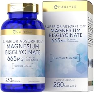 Carlyle Buffered Magnesium Bisglycinate 665 mg | 250 Capsules | Chelated Essential Mineral | Non-GMO and Gluten Free Supplement Carlyle