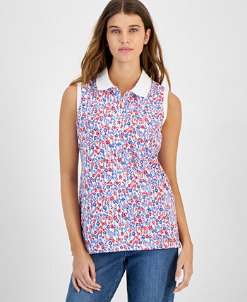 Женская безрукавная футболка-поло с цветочным рисунком Tommy Hilfiger Tommy Hilfiger