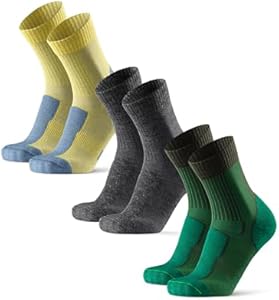 DANISH ENDURANCE Merino Wool Light Hiking Socks, Cushioned & Moisture Wicking Hiking Socks, Men, Women & Kids, 3 or 5 Pack Danish Endurance