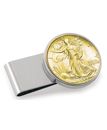 Зажим для монет из нержавеющей стали с золотым слоем из нержавеющей стали Walking Liberty American Coin Treasures