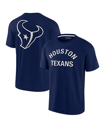Мужская и женская темно-синяя футболка Houston Texans Super Soft с коротким рукавом Fanatics Signature