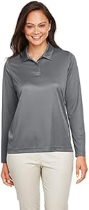 TEAM 365 Ladies' Zone Performance Long Sleeve Polo M Sport Graphite Team 365