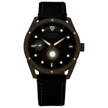 Мужские часы Marvel Iron Man Eco-Drive с черным кожаным ремешком от Citizen — BM6992-09W Citizen