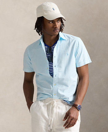 Men's Classic-Fit Mineral-Dyed Oxford Shirt Polo Ralph Lauren