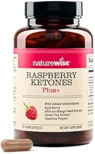 NatureWise Raspberry Ketones Plus - Advanced Ketones in Raspberry Blend Supports Antioxidant Health, Boosts Energy, Supports Weight Targets Vegan & Gluten-Free (120 Veggie Capsules (Капсулы на растительной основе)) NatureWise