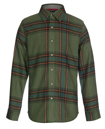 Big Boys Haskell Plaid Brushed Flannel Button Front Shirt Univibe