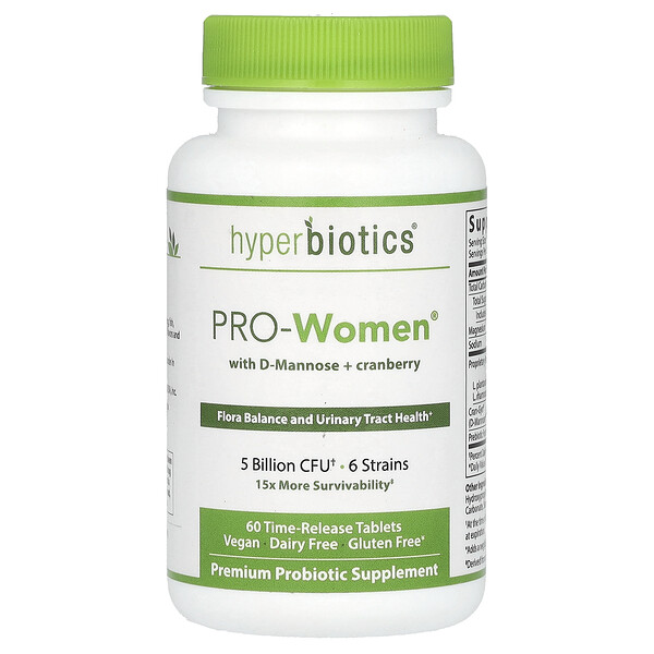PRO-Women, Без вкуса, 5 миллиардов КОЕ, 60 таблеток с продленным высвобождением - Hyperbiotics Hyperbiotics