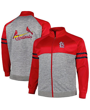 Мужская красная и серая спортивная куртка St. Louis Cardinals Big and Tall с регланами и молнией во всю длину Profile