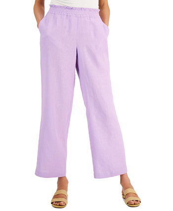 Льняные брюки без застежек, созданные для Macy's Charter Club