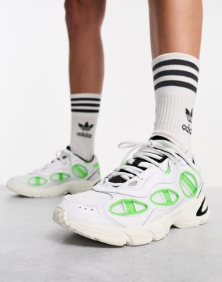 Унисекс кроссовки для повседневной жизни Adidas Originals Astir в белом и зеленом цвете Adidas