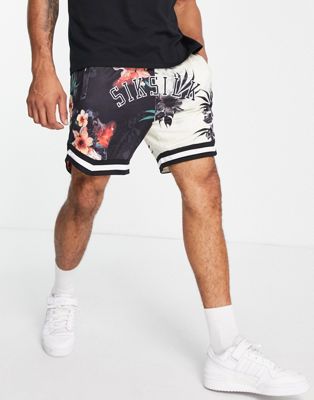 Баскетбольные шорты из сикшелка с цветочным принтом — часть комплекта SikSilk