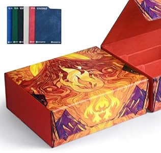 Card Storage Box for MTG, Trading Card Deck Box Holds 1800+ with 6 Dividers, Leather Printing Magnetic Closure Card Storage Case Fits TCG CCG Sports Cards (Green, Tree) UAONO