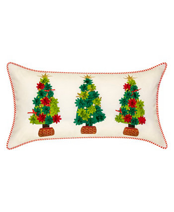 Декоративная подушка "Рождественские елки в горшках для дома и на открытом воздухе", 25 "x 13" Edie@Home