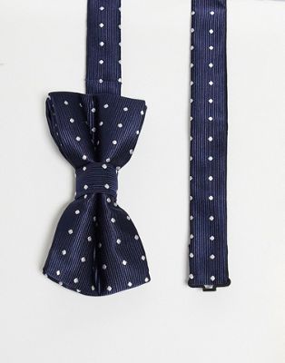 Темно-синий галстук-бабочка в горошек French Connection French Connection