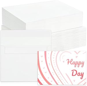 Prudiut 60 Sets Watercolor Paper with Envelopes, 140 lb/300 GSM NOT FOLDABLE Watercolor Paper Cards Blank Watercolor Postcards for Christmas Greeting Cards, Wedding Invitations, Thank You Cards Prudiut