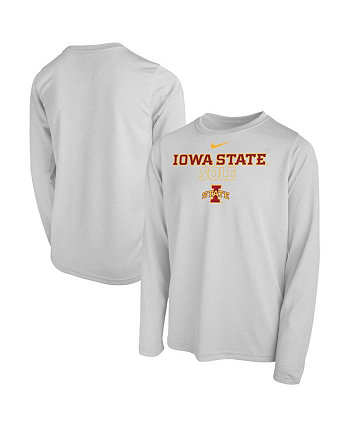 Youth Boys and Girls White Iowa State Cyclones Sole Bench T-shirt Nike