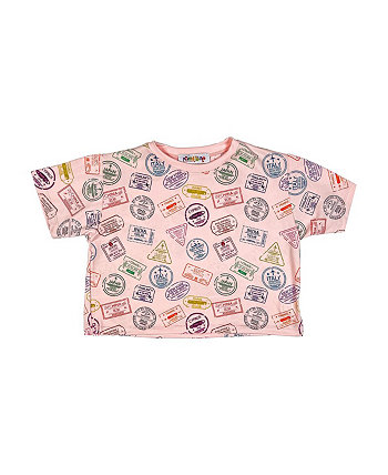 Укороченная футболка Little Girls Viaje с рисунком Mixed Up Clothing