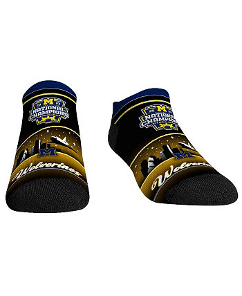 Мужские и женские носки Укороченные носки темно-синего цвета Michigan Wolverines College Football Playoff 2023 National Champions Rock 'Em