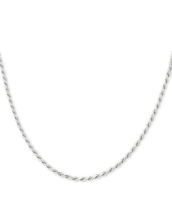 Ожерелье из стерлингового серебра, 18-дюймовая веревочная цепь с бриллиантовой огранкой Giani Bernini