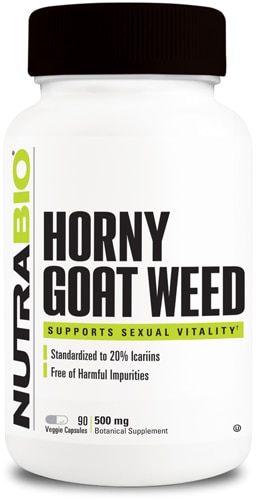 NutraBio Horny Goat Weed — 500 мг — 90 растительных капсул NutraBio