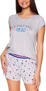 U.S. Polo Assn. Summer Pajamas for Women 2 Piece with Tee and Shorts, Summer PJs Set, Short Pajama Set for Women U.S. Polo Assn.