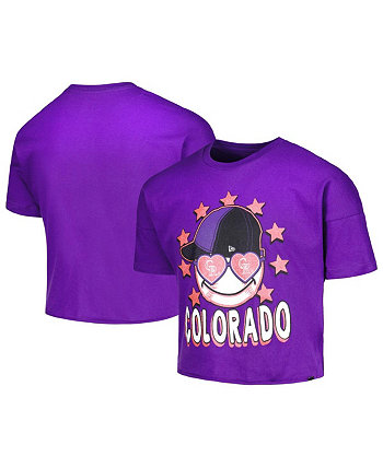 Фиолетовая футболка Big Girls Colorado Rockies Team с коротким рукавом New Era