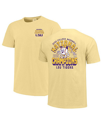 Мужская и женская золотая футболка с героями мультфильмов LSU Tigers 2023 NCAA, мужская бейсбольная студенческая серия чемпионов мира Image One
