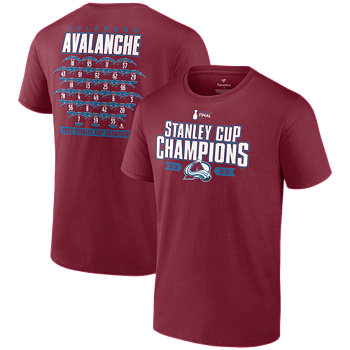 Мужская футболка Garnet Colorado Avalanche с составом чемпионов Кубка Стэнли 2022 Fanatics