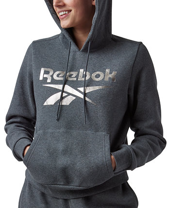 Женский пуловер с капюшоном из металлизированной фольги и логотипом, эксклюзив Macy's Reebok