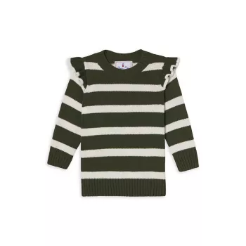 Маленькая девочка и усилитель; Полосатый свитер Caroline Anderson для девочек Classic Prep