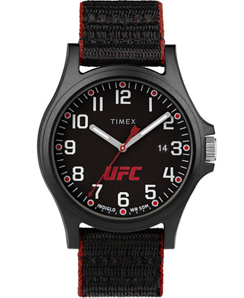 Мужские кварцевые часы UFC Apex из ткани, черные, 40 мм Timex