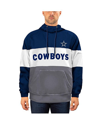Мужской темно-синий и серый флисовый пуловер с капюшоном Dallas Cowboys Big and Tall Star New Era