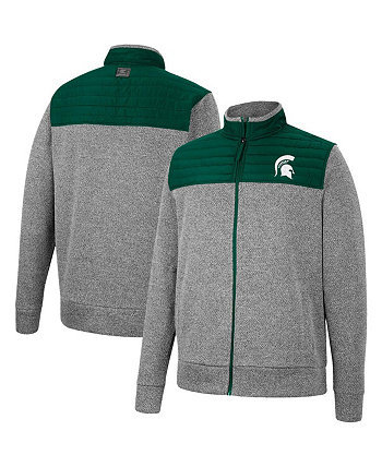 Мужская Куртка Colosseum Michigan State Spartans Putter Herringbone на молнии Colosseum