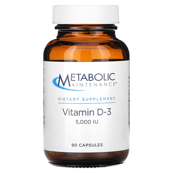 Витамин D-3, 5000 МЕ, 90 капсул Metabolic Maintenance