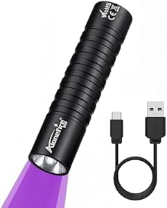 Фонарь UV 395nm, 3W, мини черный свет, USB C, детектор для животных и минералов с встроенной батареей ALONEFIRE